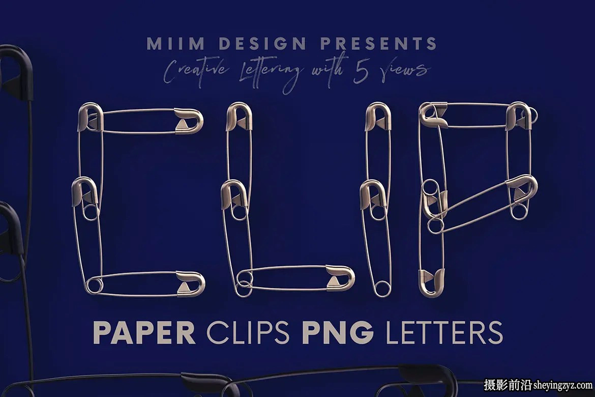 逼真的3D大头针别针字母PNG透明免扣素材