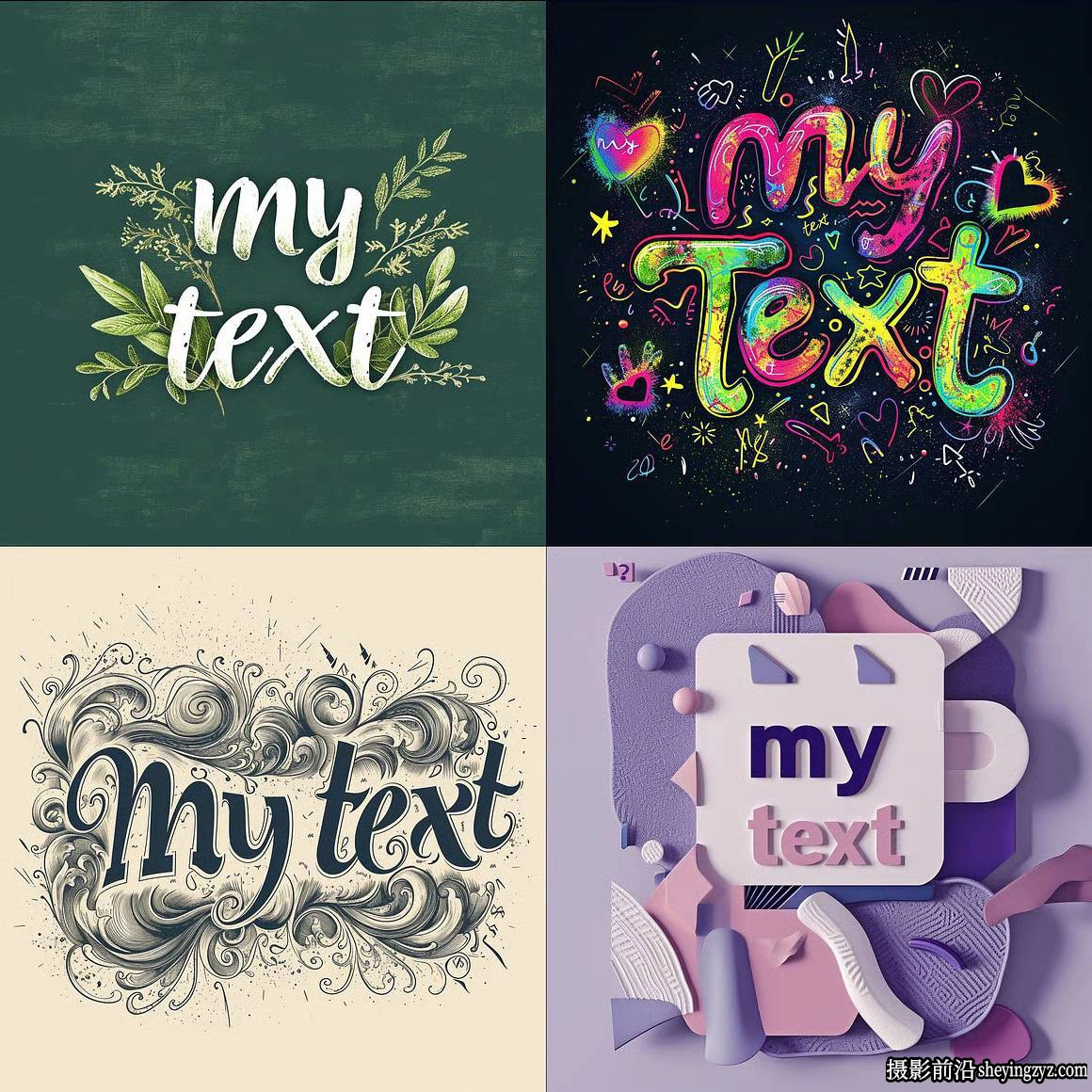 501种Midjourney文本样式特效生成AI提示词第一卷 VOL 1