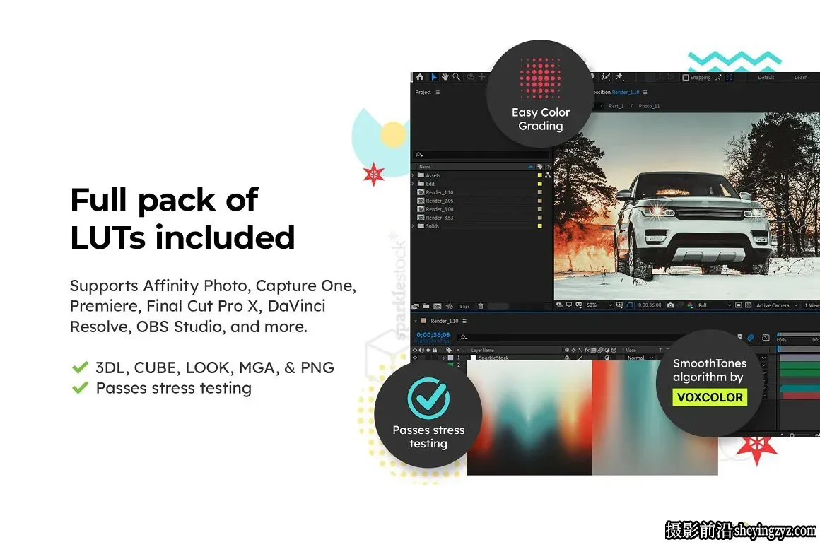 汽车摄影调色LR预设及LUT预设 20 Automotive LUTs &amp; Presets
