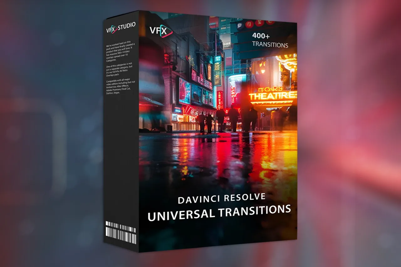 达芬奇转场 VfxStudio - 400+DaVinci Resolve通用过渡转场套装