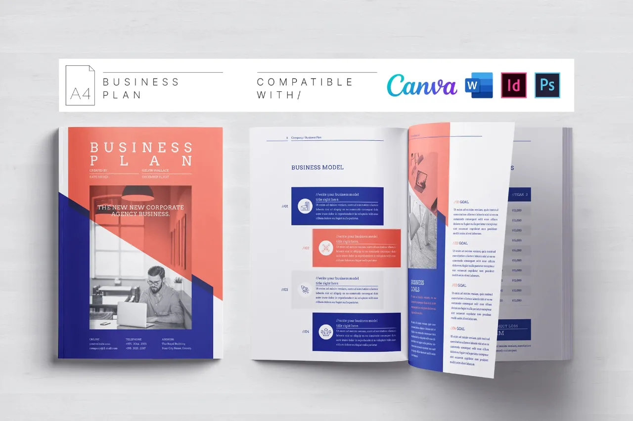 商业计划 |Canva |医生 |ID |PSD模板Word 模板
