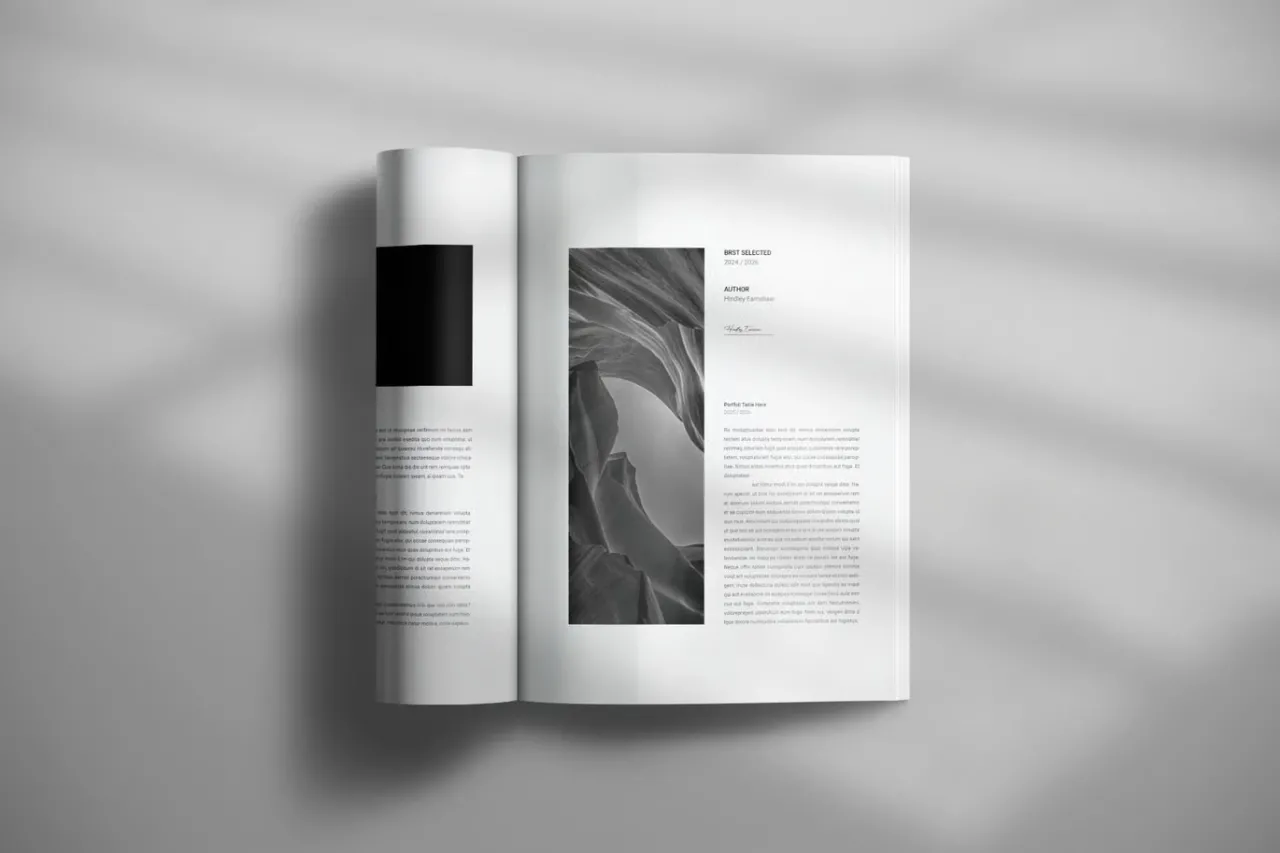极简主义作品集排版布局设计InDesign模板