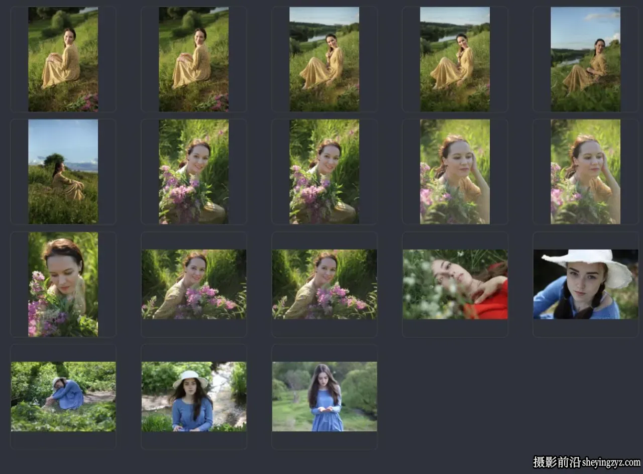 人像RAW原图-13张户外鲜花美女人像摄影未修RAW格式原图素材