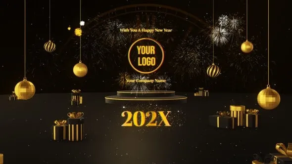 PR模板-2026新年快乐LOGO标志片头模板 VH-61085392