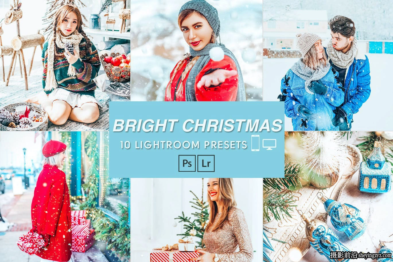冬季明亮通透人像调色LR预设手机滤镜 Bright Christmas presets