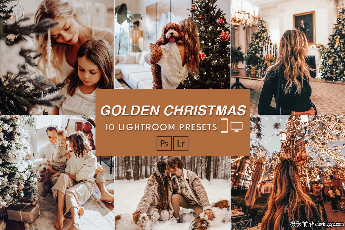 免费lr预设-10种咖啡色调人像调色LR预设 Bright Christmas pres