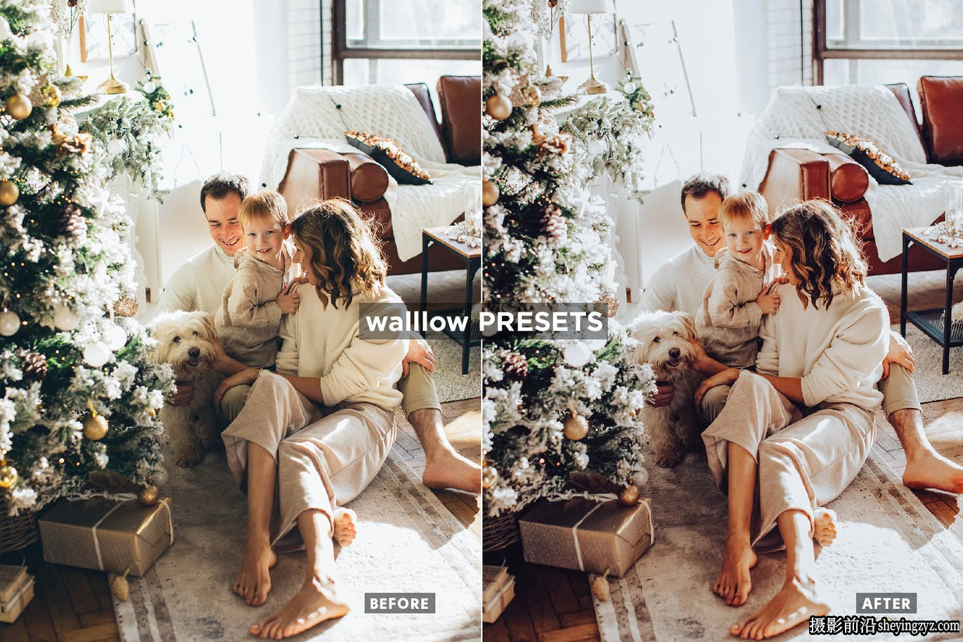 免费lr预设-10种咖啡色调人像调色LR预设 Bright Christmas pres