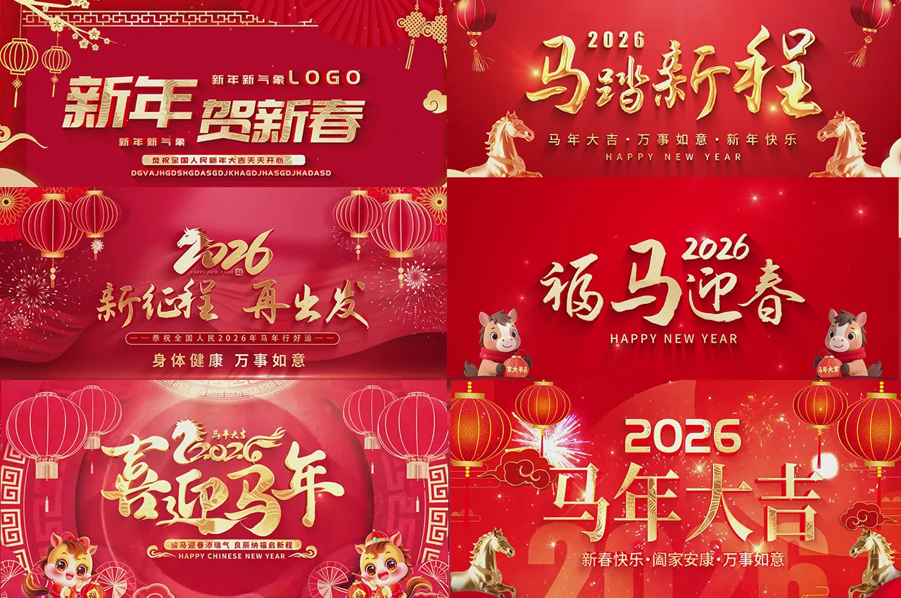 170套2026年马年迎新年新春片头开场AE模板源文件