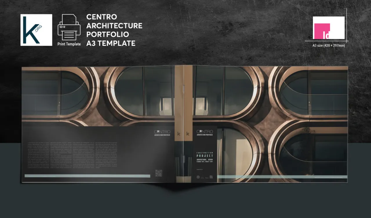 摄影师设计师建筑作品集架构组合 A3 InDesign模板