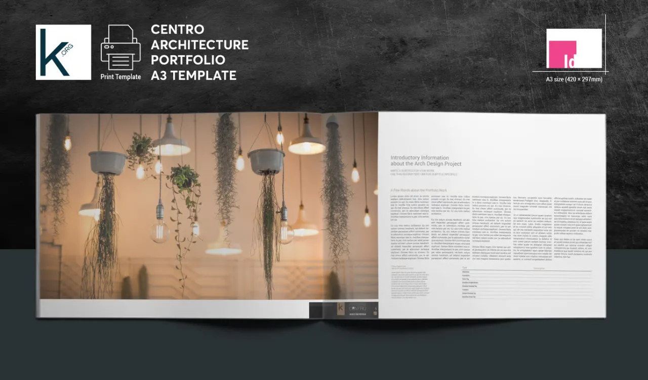 摄影师设计师建筑作品集架构组合 A3 InDesign模板