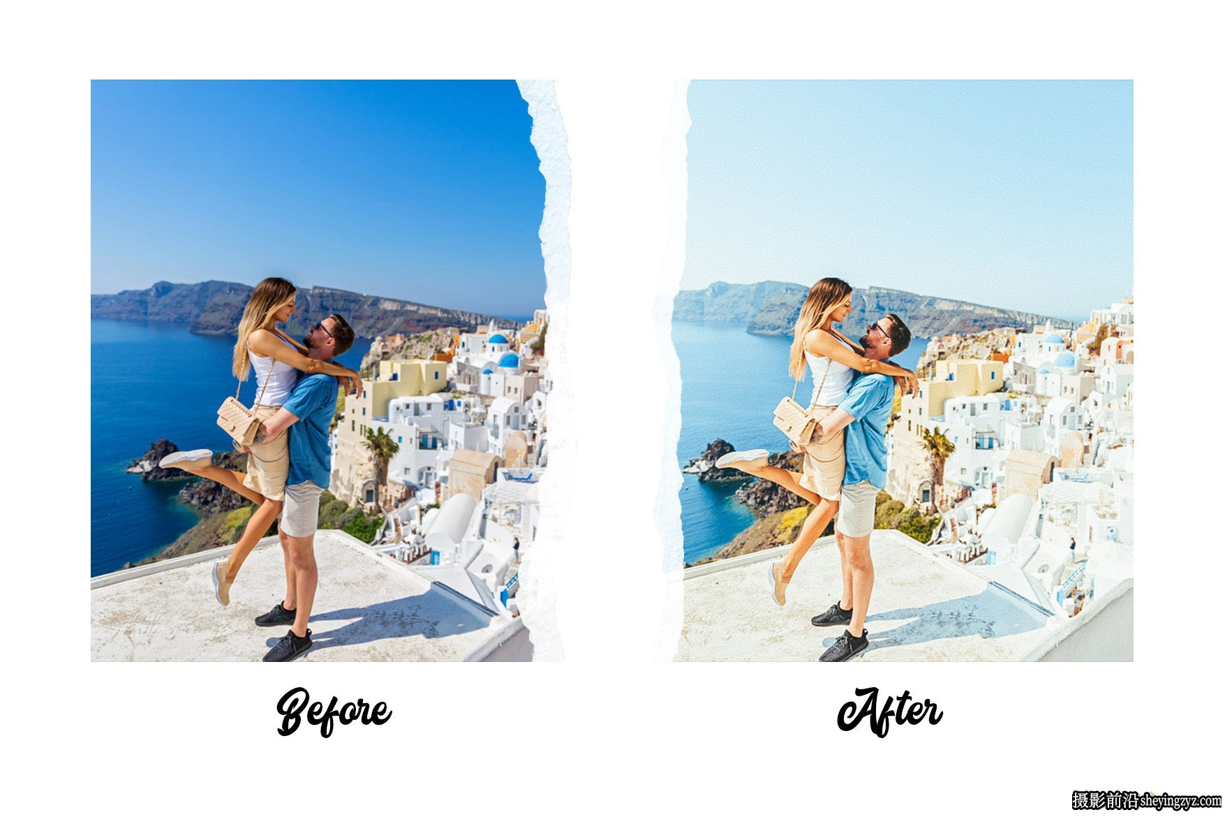 圣托里尼旅拍清新通透人像调色LR预设 Santorini Lightroom Presets