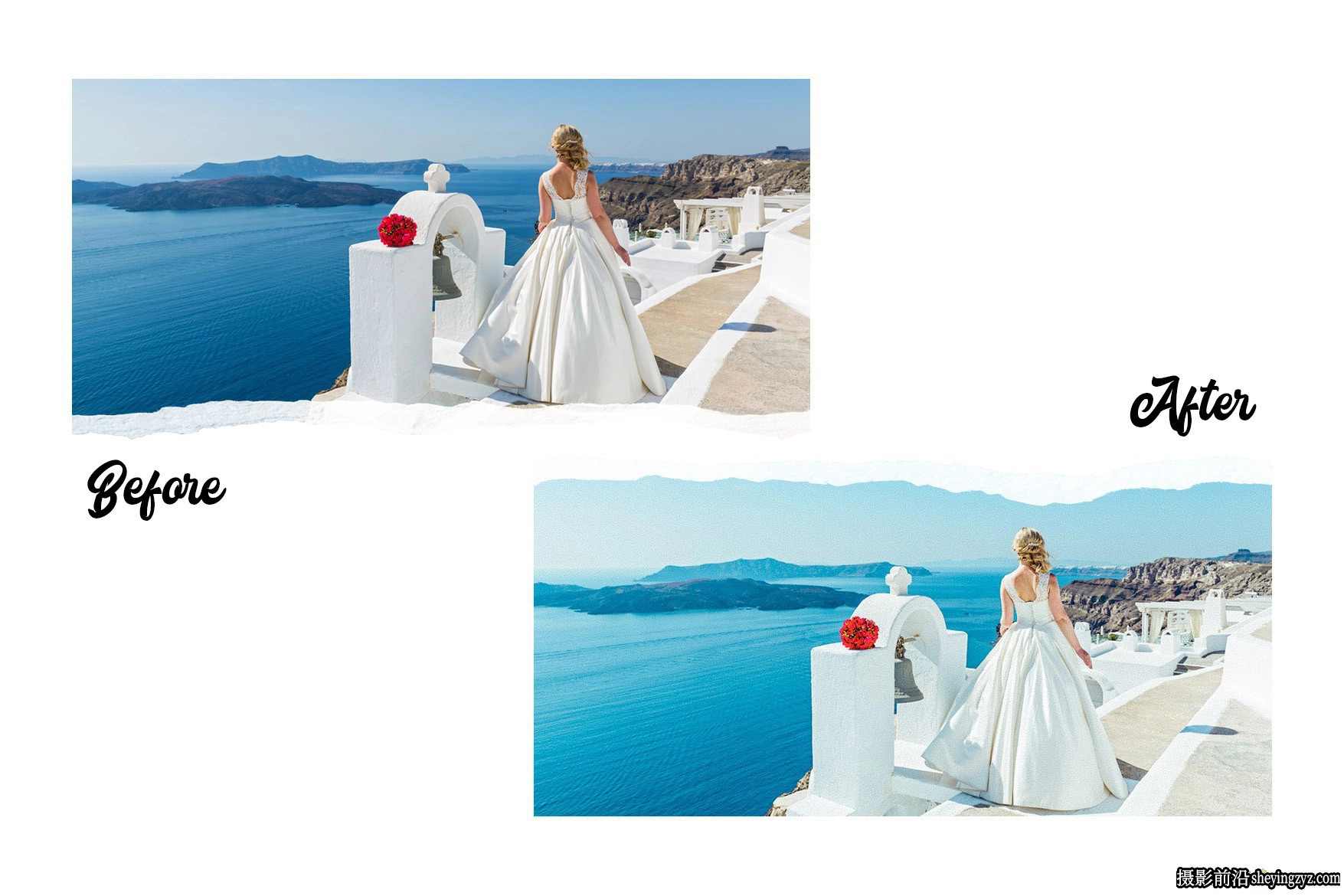 圣托里尼旅拍清新通透人像调色LR预设 Santorini Lightroom Presets