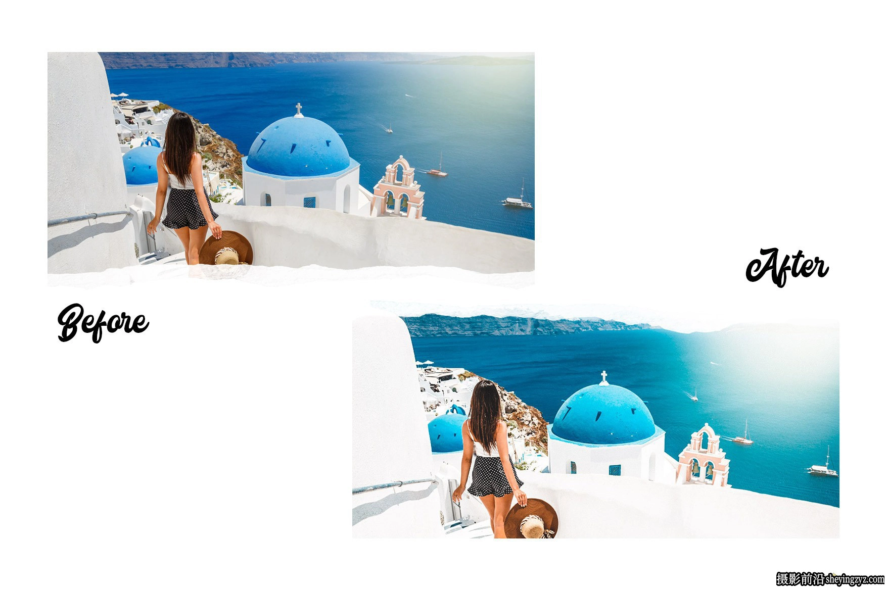 圣托里尼旅拍清新通透人像调色LR预设 Santorini Lightroom Presets
