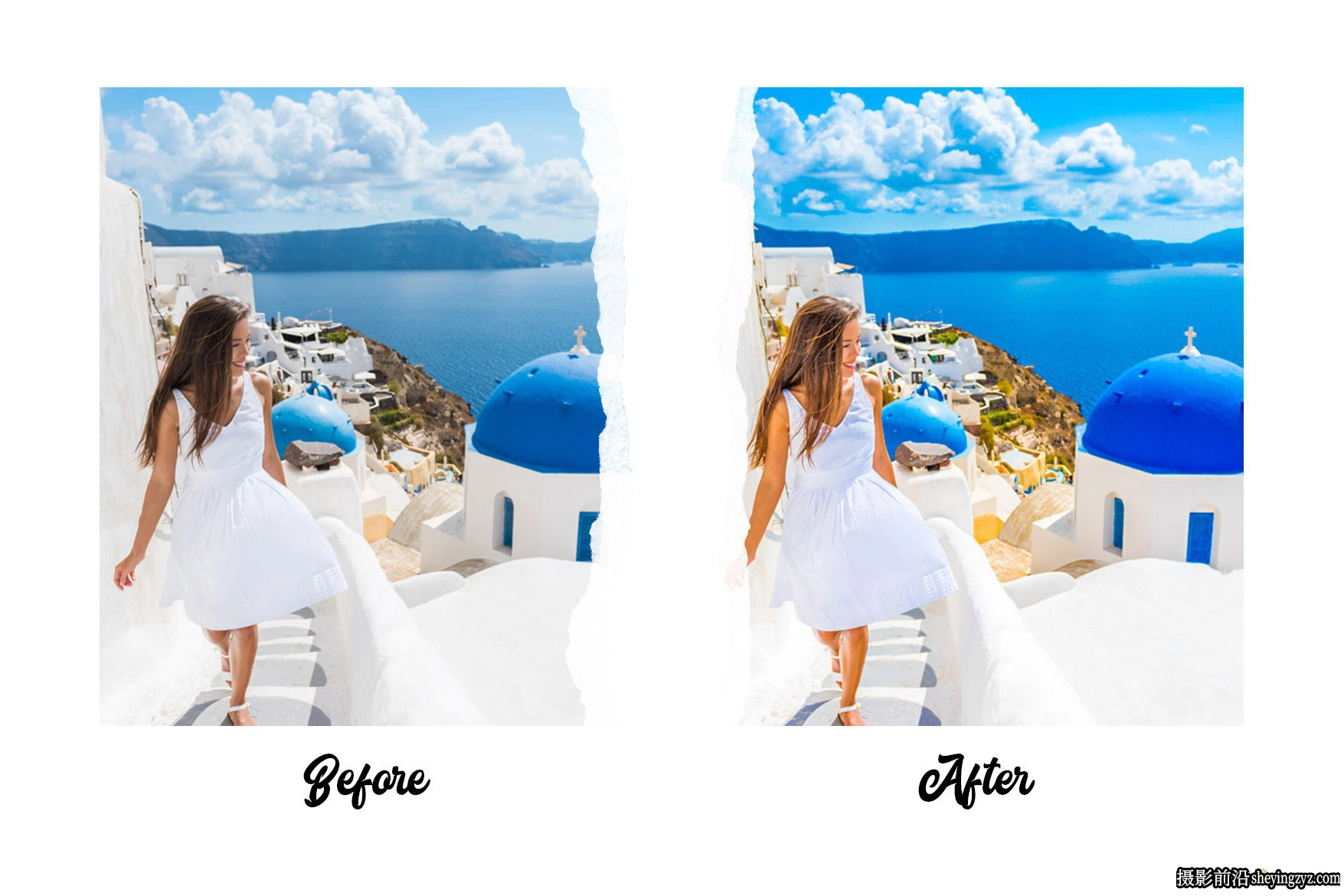 圣托里尼旅拍清新通透人像调色LR预设 Santorini Lightroom Presets