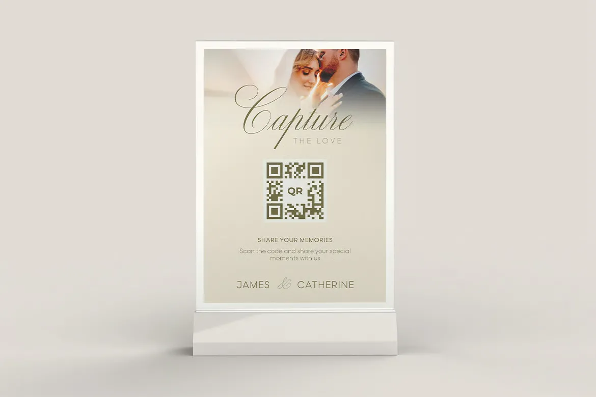 婚礼二维码传单排版布局InDesign模板