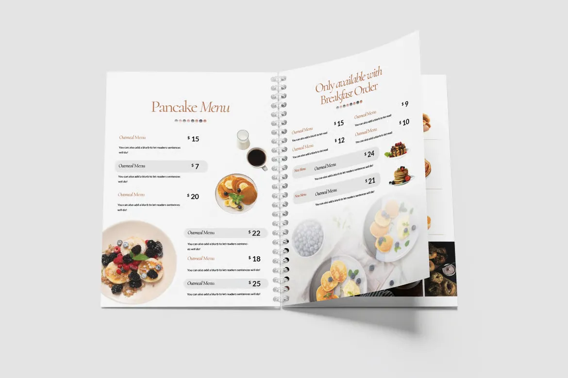 现代美食菜单设计排版市场营销InDesign模板