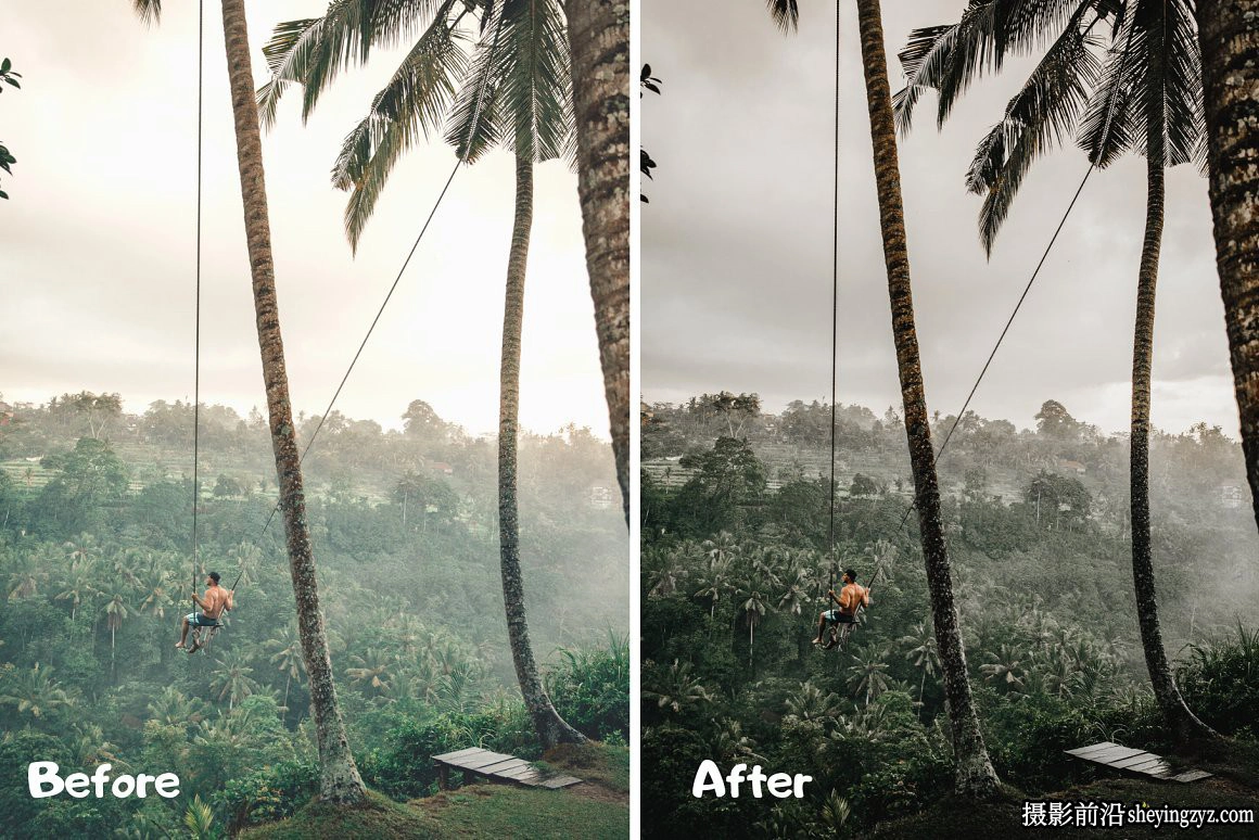 旅拍森系电影风光人像调色LR预设手机滤镜 Green Lightroom Presets