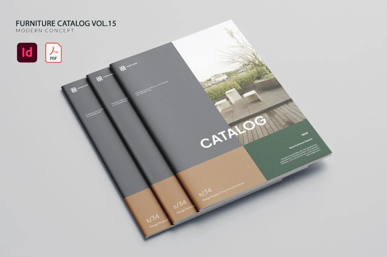 家具产品目录排版设计第15卷InDesign模板