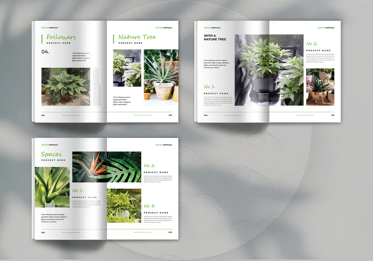 摄影师博主网红植物多用途组合InDesign模板