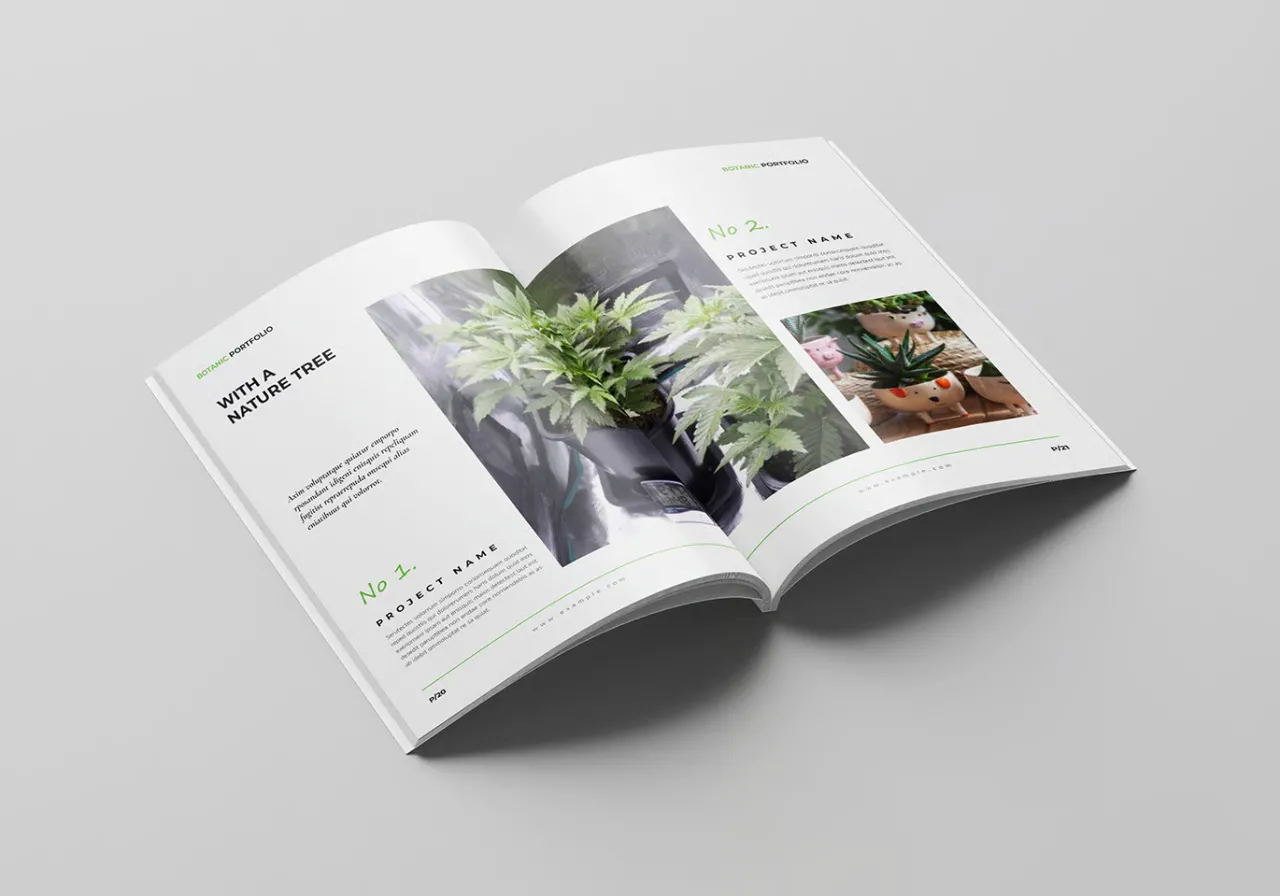 摄影师博主网红植物多用途组合InDesign模板