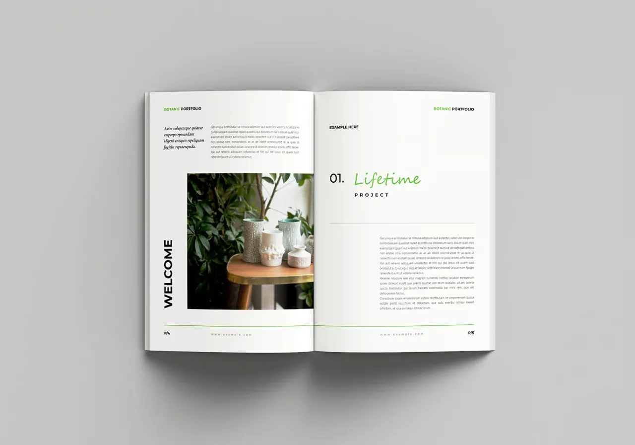 摄影师博主网红植物多用途组合InDesign模板