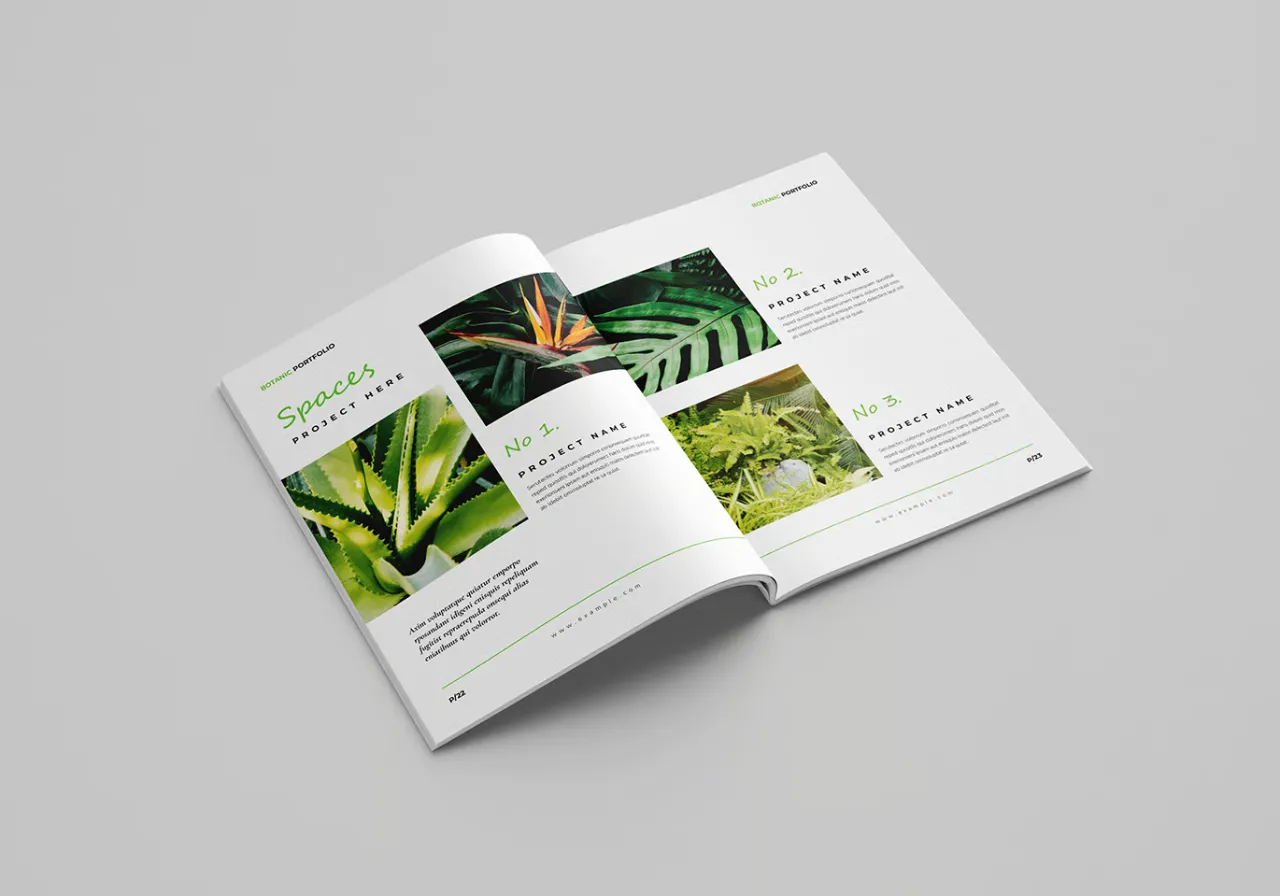 摄影师博主网红植物多用途组合InDesign模板