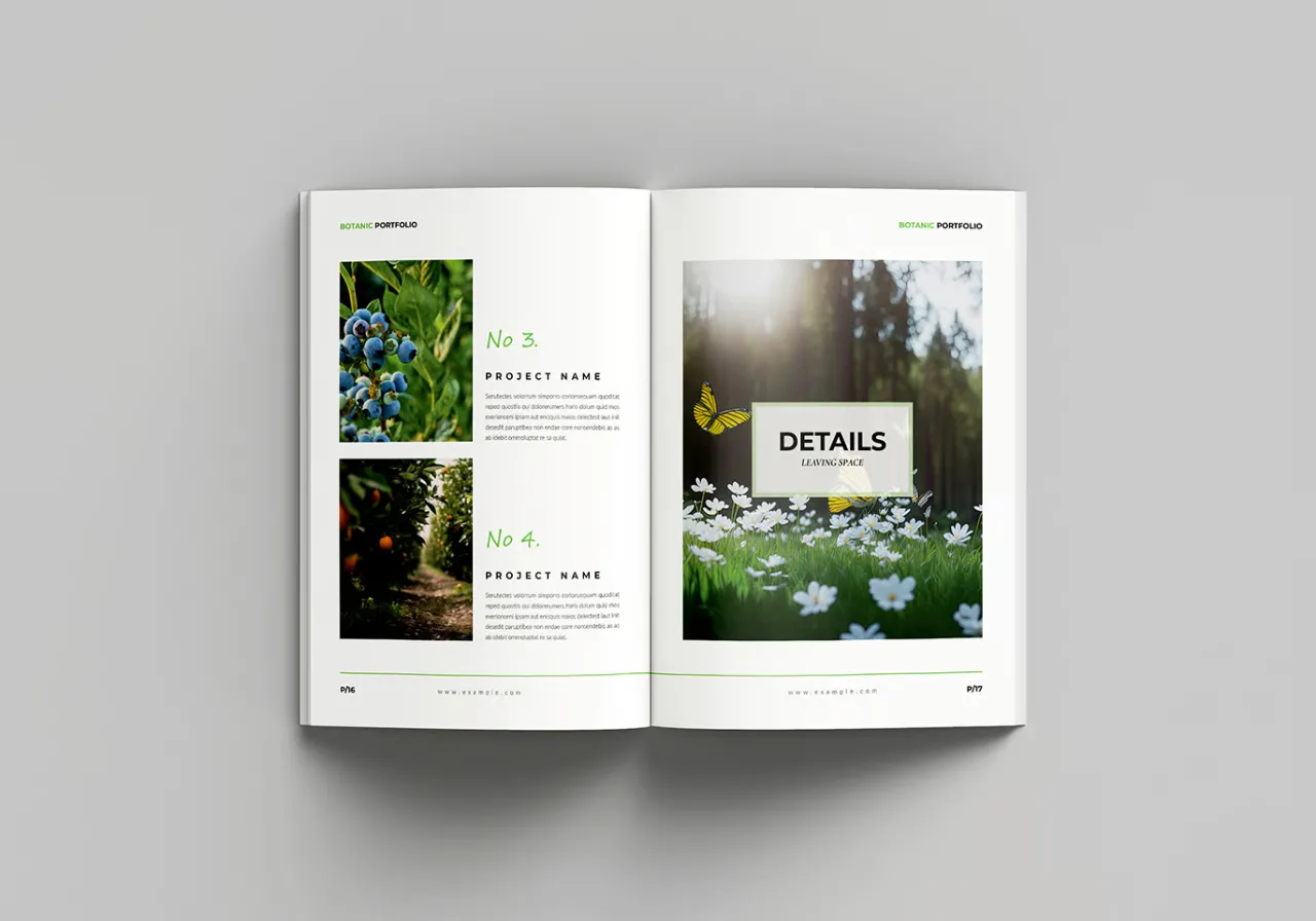 摄影师博主网红植物多用途组合InDesign模板