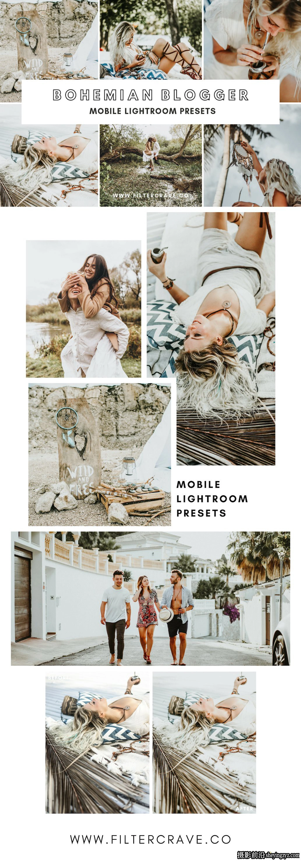 免费LR预设-波西米亚风风格LR预设手机滤镜 Bohemian Lightroom Presets