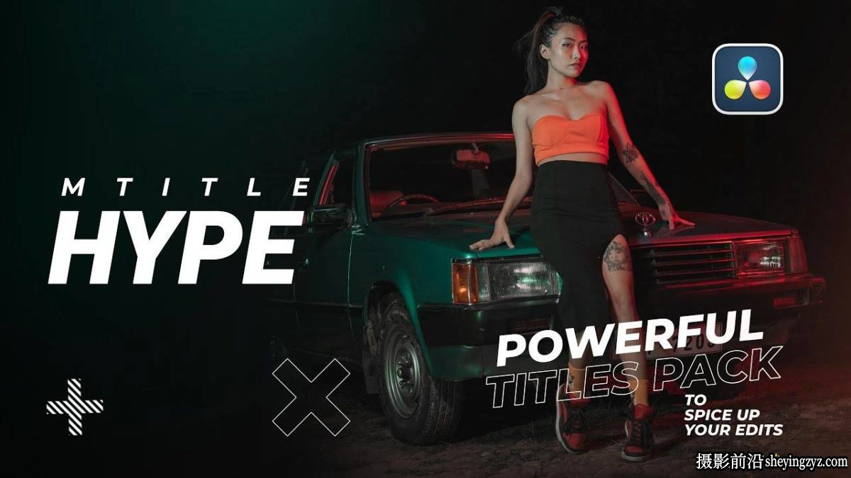 达芬奇模板-动态海报文字标题排版预设MotionVFX-mTitle Hype DVR