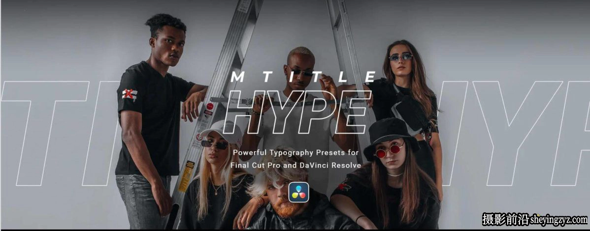 达芬奇模板-动态海报文字标题排版预设MotionVFX-mTitle Hype DVR
