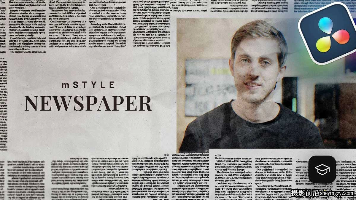 达芬奇模板-复古叙事新闻标题视频叠加包MotionVFX-mStyle Newspaper