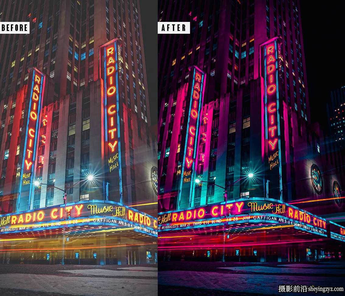 赛博朋克夜景风光调色LR预设手机滤镜 Cyberpunk Lightrom Presets