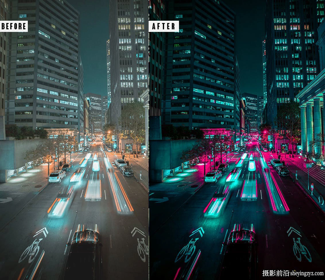 赛博朋克夜景风光调色LR预设手机滤镜 Cyberpunk Lightrom Presets