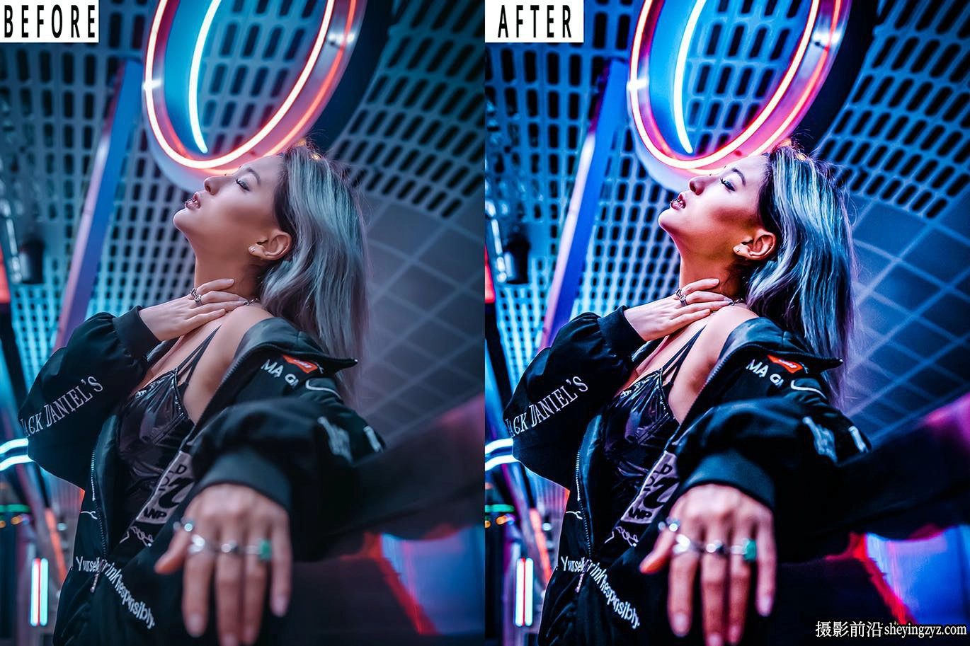 霓虹灯夜景赛博朋克人像调色LR预设手机滤镜 Neon Lightrom Presets