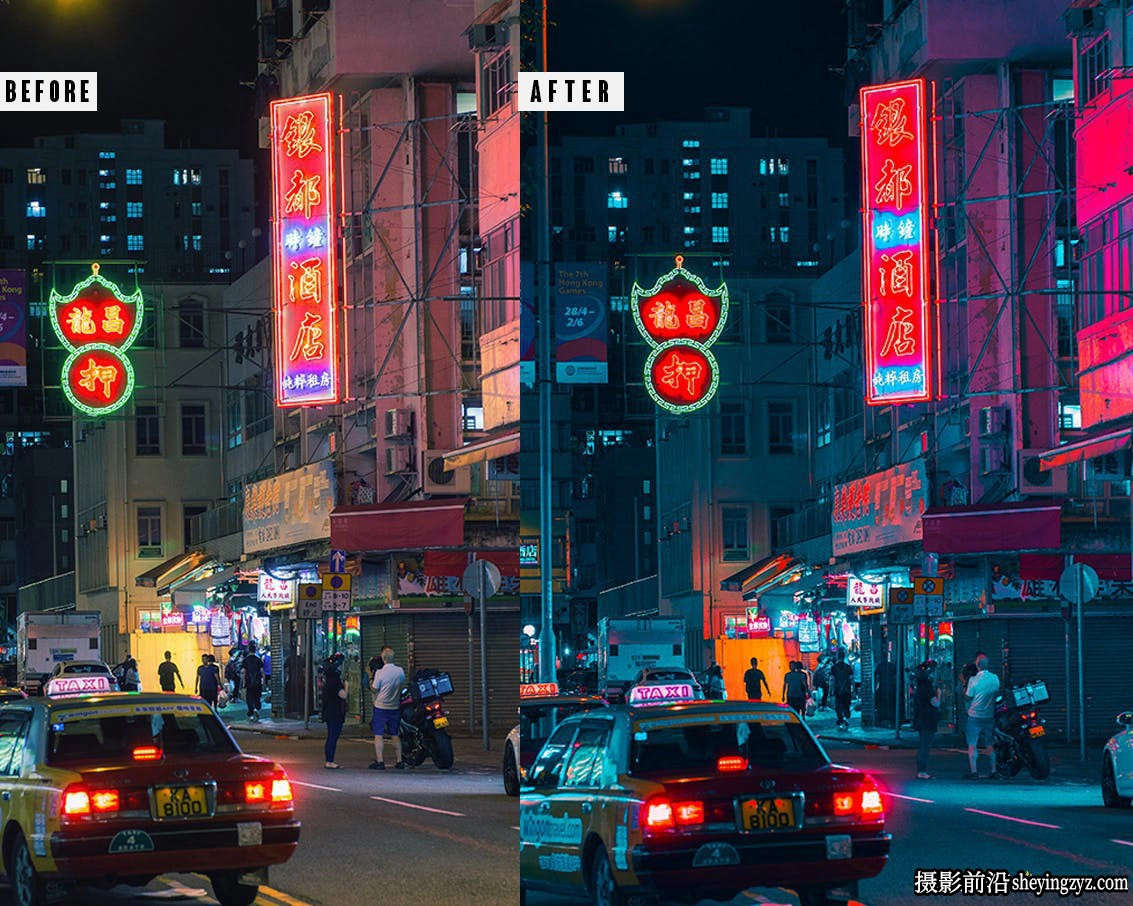 港风城市夜景赛博朋克LR预设手机调色滤镜Hongkong Lightrom Presets