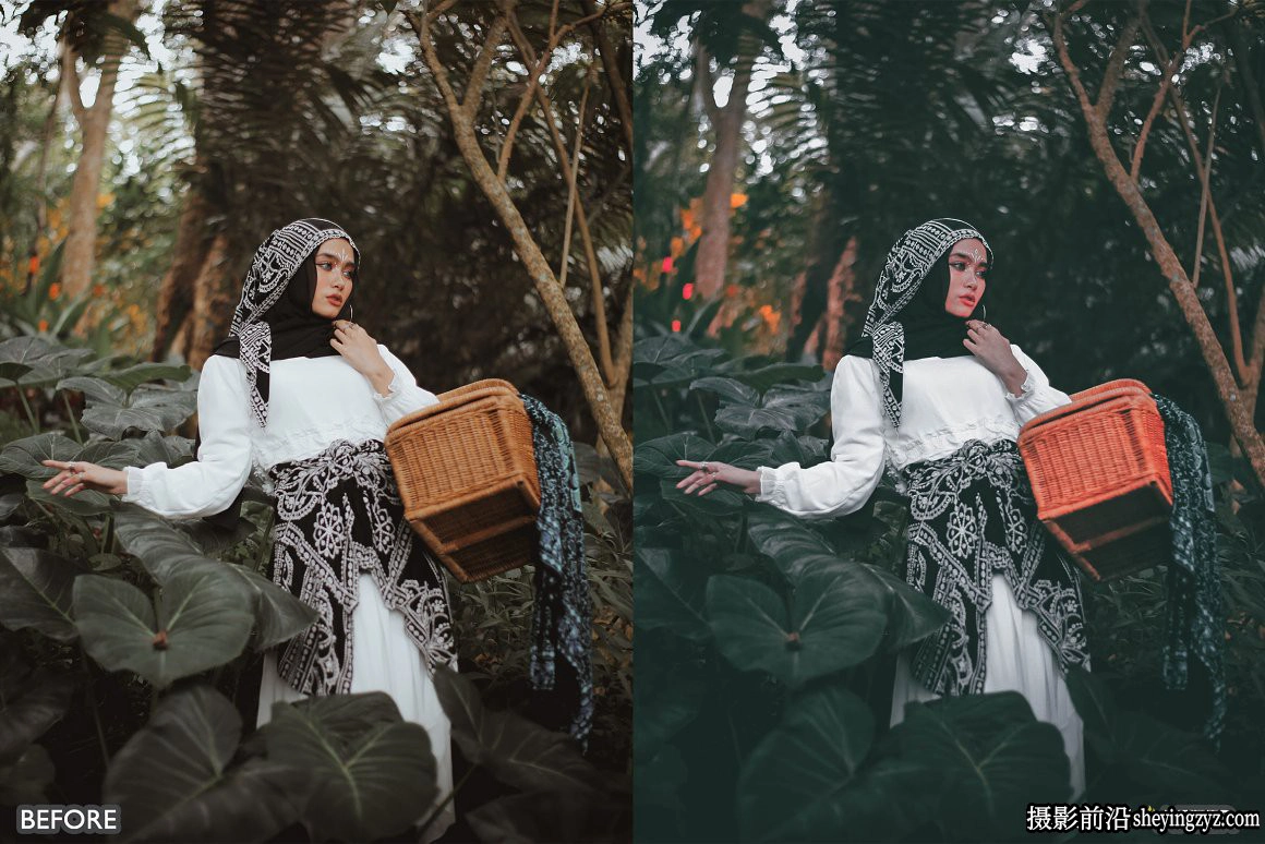 情绪电影风光人像调色LR预设Moody Dark Green Lightroom Presets