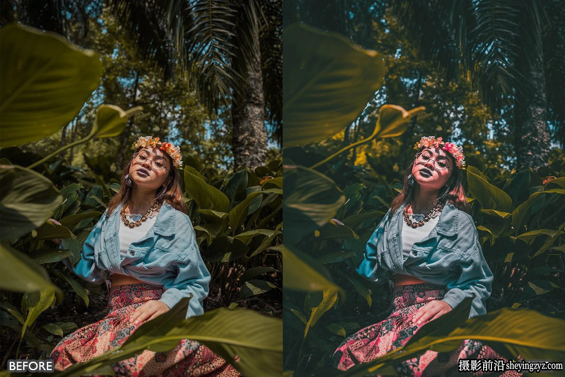 情绪电影风光人像调色LR预设Moody Dark Green Lightroom Presets