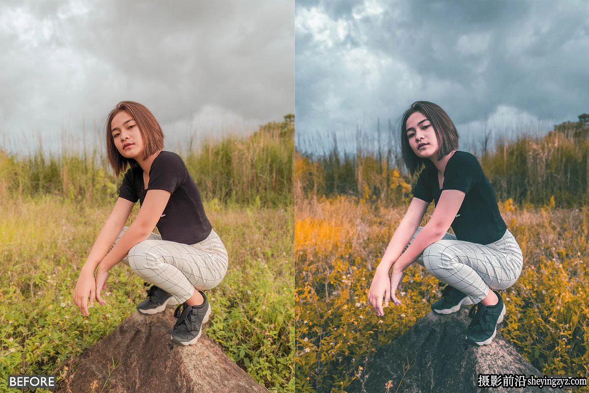 情绪电影风光人像调色LR预设Moody Dark Green Lightroom Presets