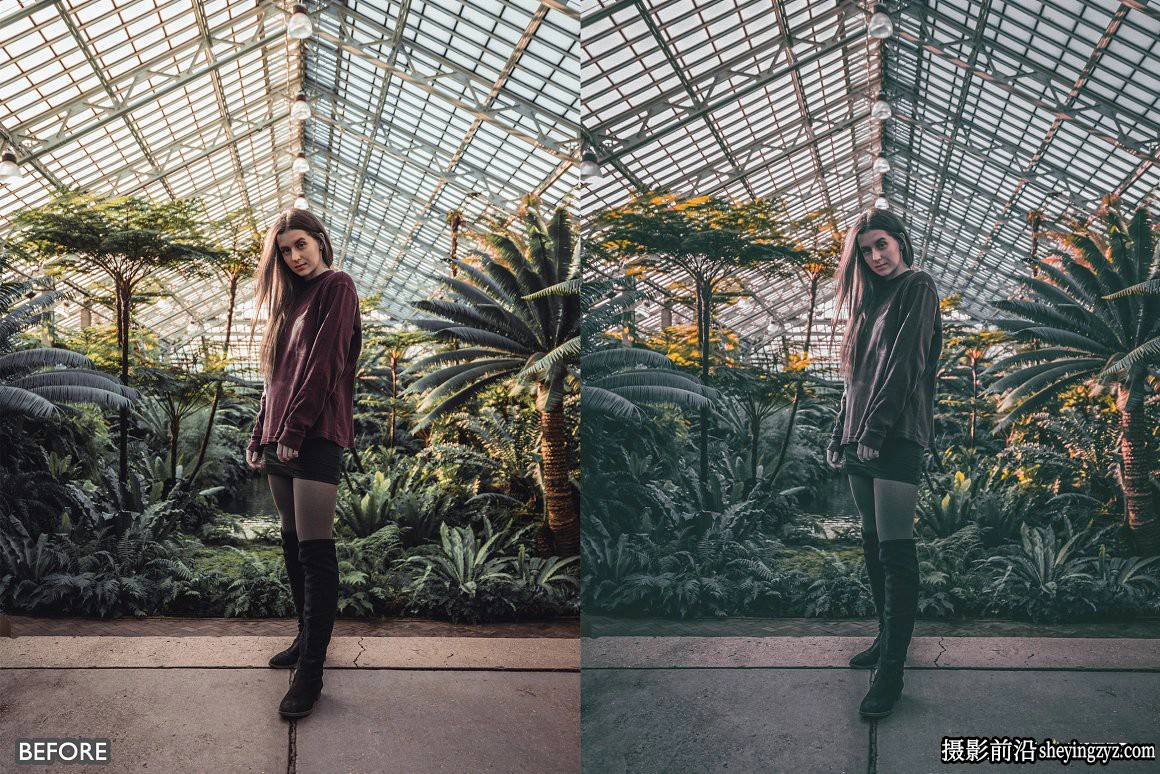 情绪电影风光人像调色LR预设Moody Dark Green Lightroom Presets