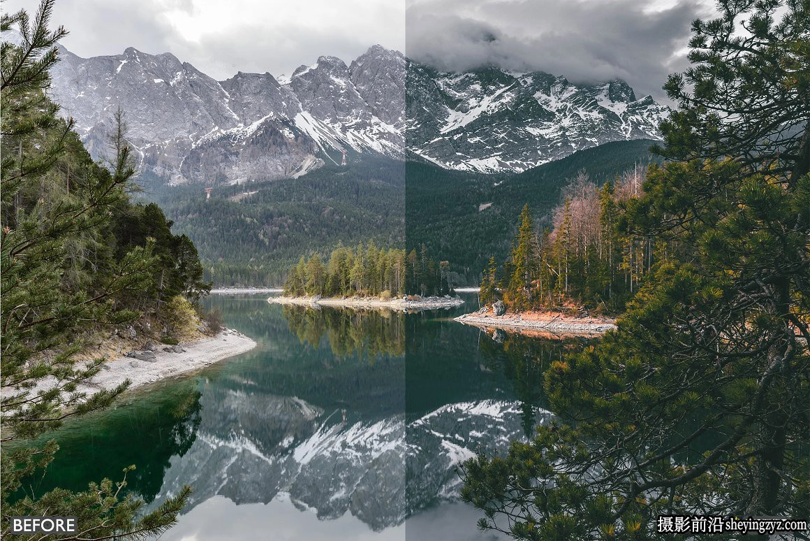 情绪电影风光人像调色LR预设Moody Dark Green Lightroom Presets