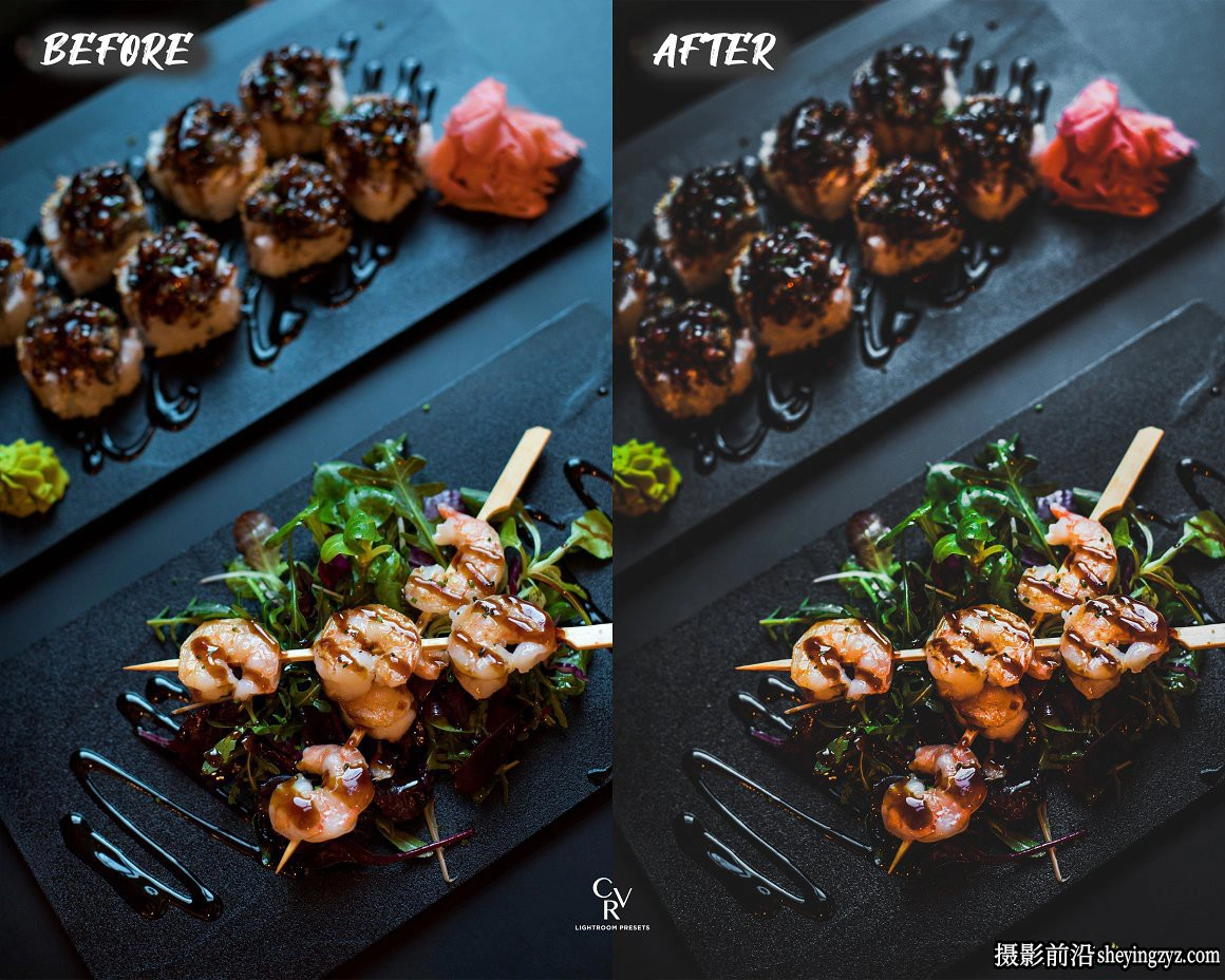 黑暗情绪美食摄影调色LR预设手机滤镜 Dark Food Lightroom Presets