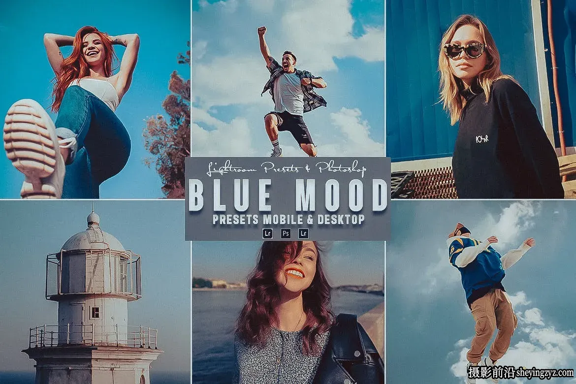 电影情绪人像摄影调色LR预设手机滤镜 Blue Mood Lightrom Presets