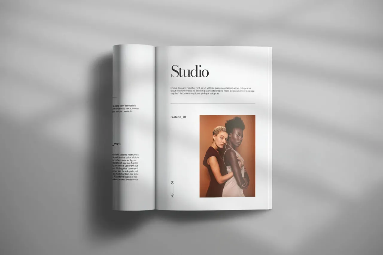 时尚杂志Look Book排版布局InDesign模板