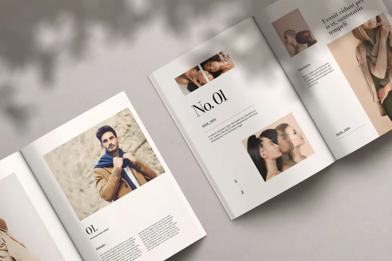 时尚杂志Look Book排版布局InDesign模板