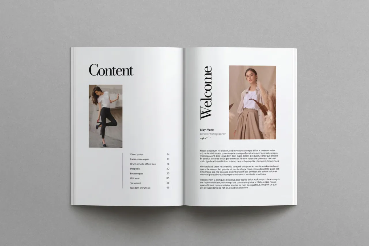时尚杂志Look Book排版布局InDesign模板
