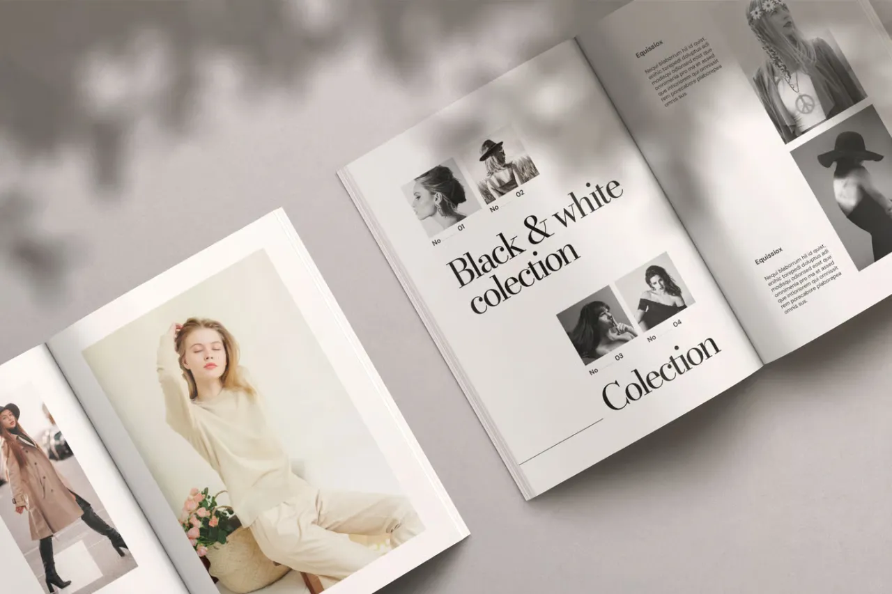 时尚杂志Look Book排版布局InDesign模板