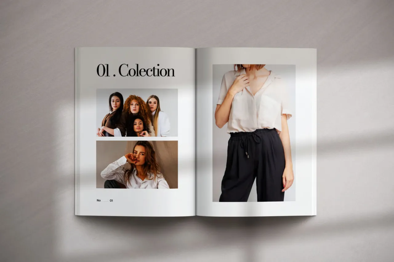时尚杂志Look Book排版布局InDesign模板