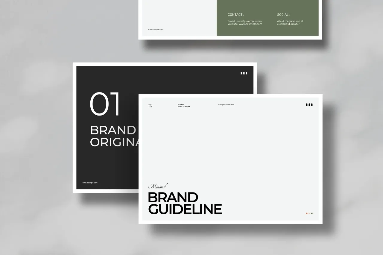 商业公司简易品牌指南品牌手册InDesign模板