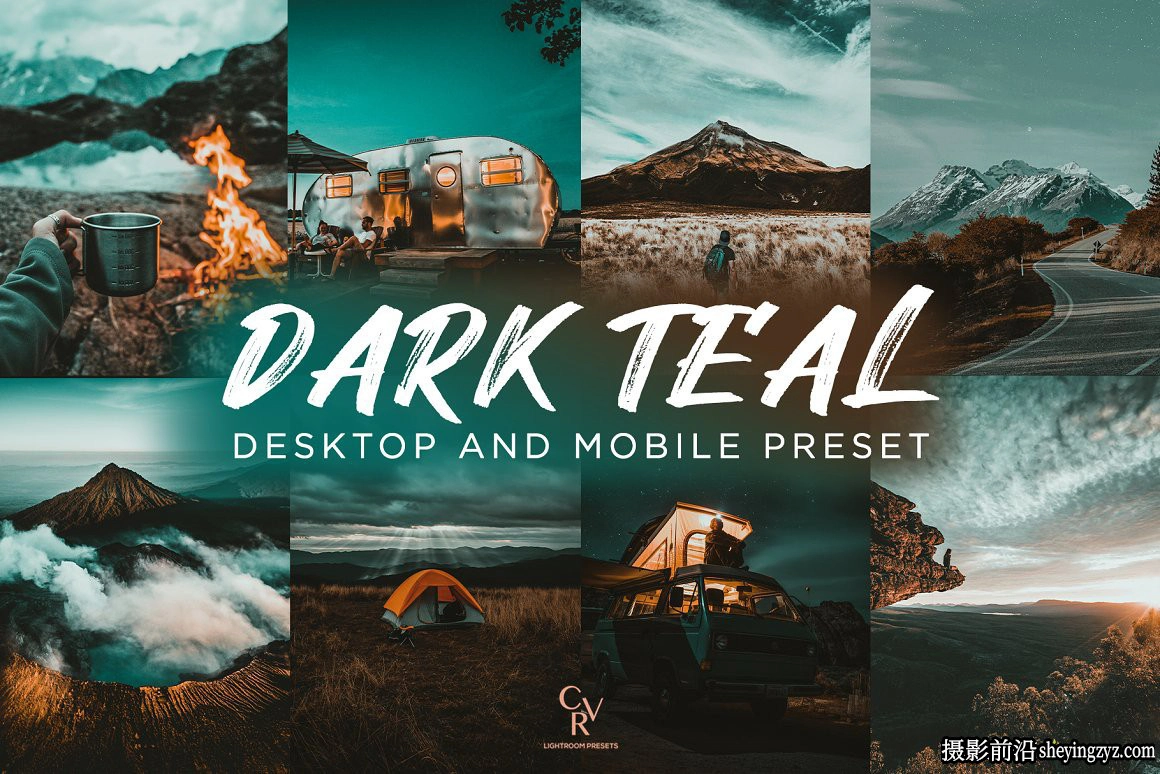 旅拍青橙色风光大片调色LR预设手机滤镜Dark Teal Lightroom Presets