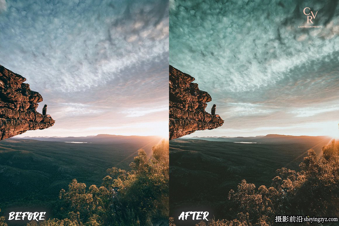 旅拍青橙色风光大片调色LR预设手机滤镜Dark Teal Lightroom Presets